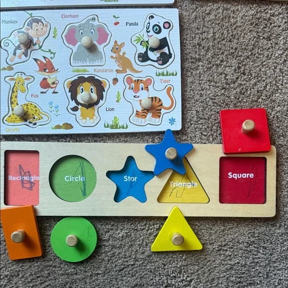 Animal and Shape Wooden Puzzle Set for Kids - Picture 7 of 7